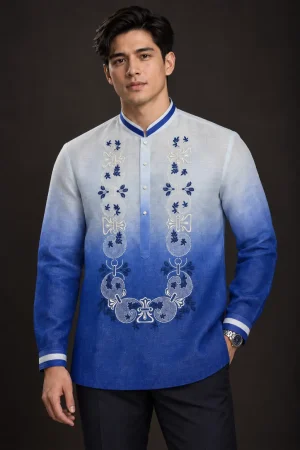 Monochromatic Navy Blue Barong Tangalog 3130