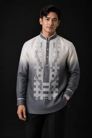 Monochromatic Gray Barong Tagalog 3135