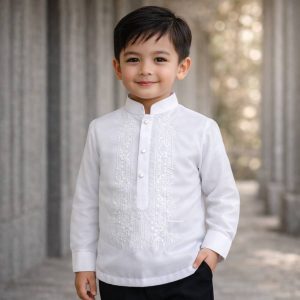 White Organza Boy's Barong Tagalog 8194W