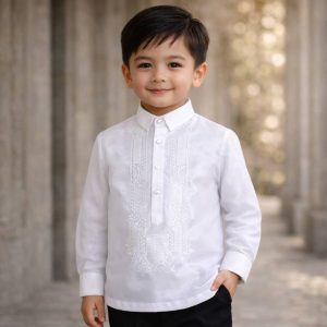 White Organza Boy's Barong Tagalog 8196W
