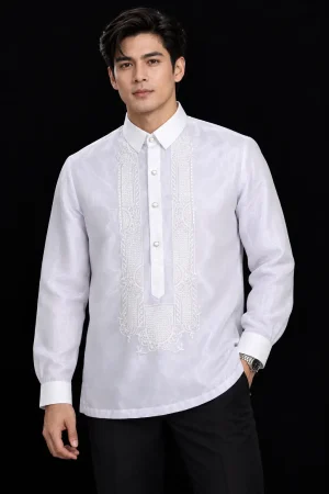 White Barong Tagalog 1096W
