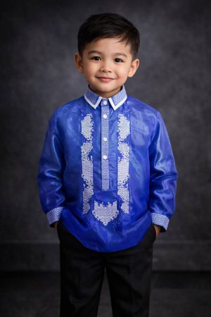 Boy's Royal Blue Barong Tagalog 8131
