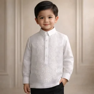 White Organza Boy's Barong Tagalog 8180W