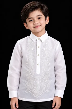 White Organza Boy's Barong Tagalog 8180W