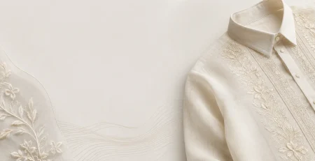Minimalist Embroidery Barong