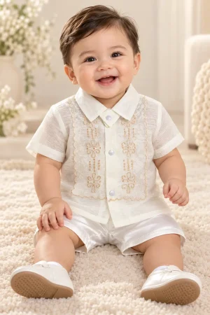 Christening Barong Tagalog with Bib 125P