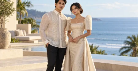 Barong and terno by the Pacific